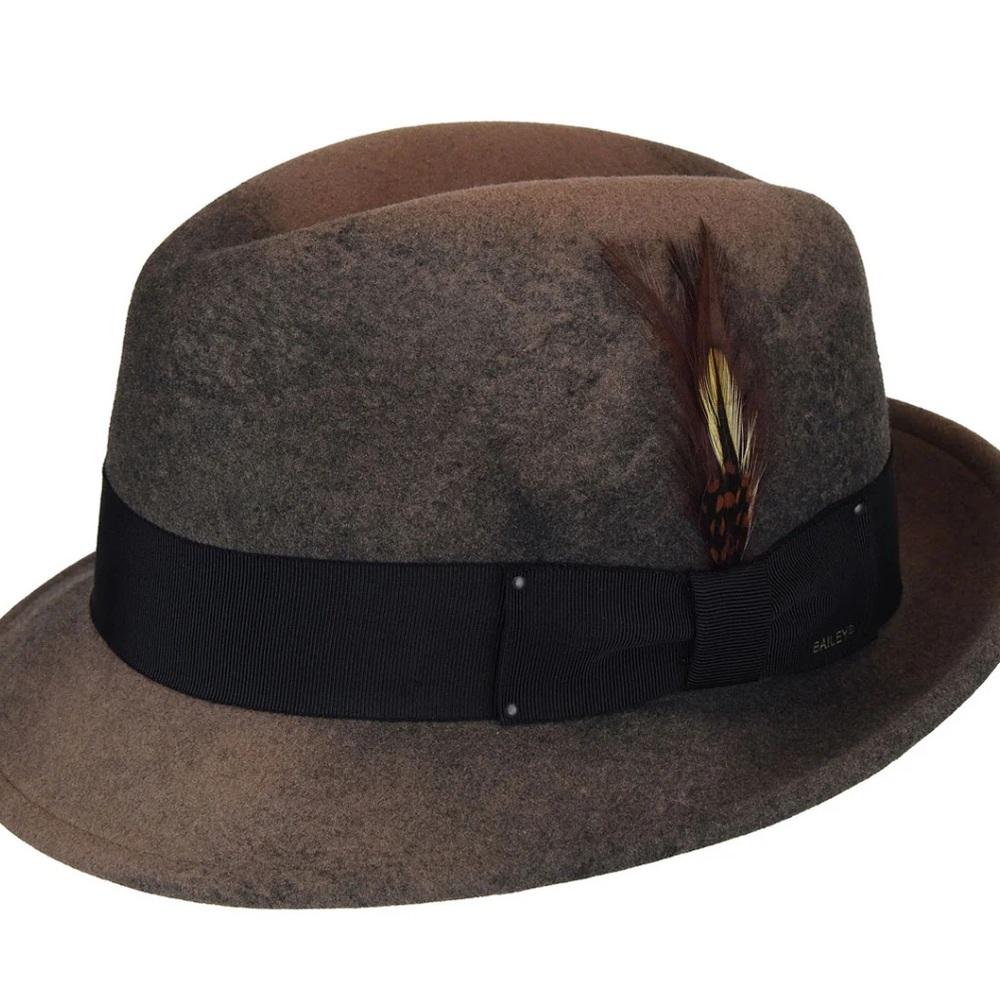 Bailey Tino Chocolate Brown Hat with Feather Accent X-Large